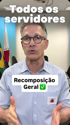 Recomposição Geral para servidores de Minas Gerais ✅ Desde que eu assumi o governo, lá em 2019, a primeira coisa que eu fiz foi colocar a casa em ordem. A gente pegou um Estado quebrado. Salário atrasado. Conta que não fechava. Organizamos as contas, regularizamos os pagamentos e reconstruímos Minas com responsabilidade. É por isso que hoje eu posso anunciar a recomposição geral de 5,4% para todos os servidores do Estado de Minas Gerais. Com esse valor, também garantimos novamente o Piso do Magi