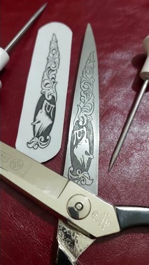 The harmony of scissors and a wolf. Engraving on metal. #artist #drawing #art #engraving