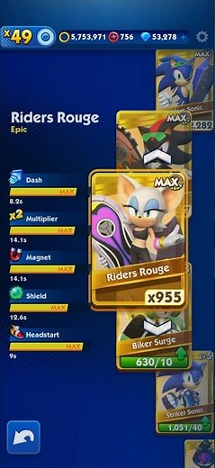 Sonic Dash 2026 - Rider Rouge Max Level #sonic #short