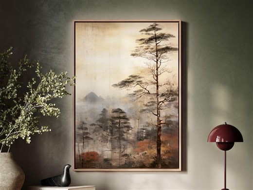 Japandi Framed Canvas, Portrait Floating Frame Art, Minimalist Wall Decor, Tranquil Home Art, Wabi-sabi Hygge Print, Scandinavian Aesthetic - Etsy