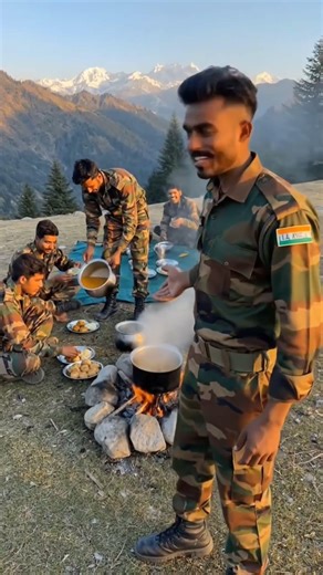 Kashmir ki Wadiyon Mein daal bati khane ka maja | Fouji Life 🇮🇳 #armymotivation#shortsfeed #shorts