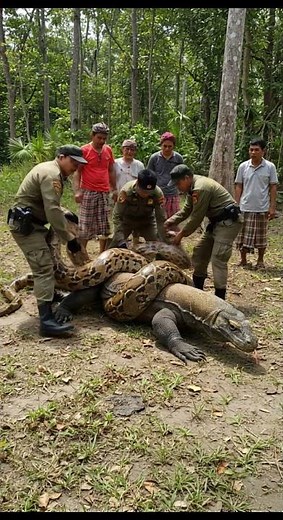 Epic Fight Python vs. Komodo Dragon - Until Police Step in!