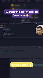 16 reactions · 3 comments | Learn how to use destructuring in javascript in our Essential JavaScript for React course on Youtube! Full video: https://youtu.be/yh9YSyYcksw #youtube #javascript #react #coding #programming #learntocode | Devdotcode | Facebook