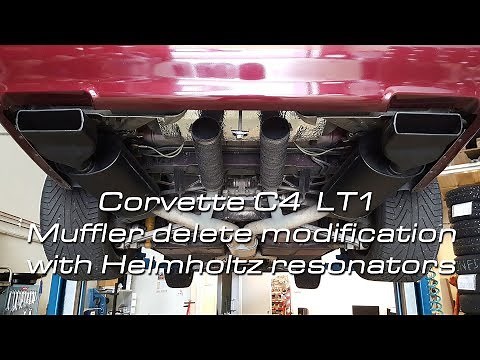 Corvette C4 LT1 - Muffler delete exhaust modification with Helmholtz resonators