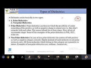 Dielectrics- Types of Dielectrics (Live Class Lecture)