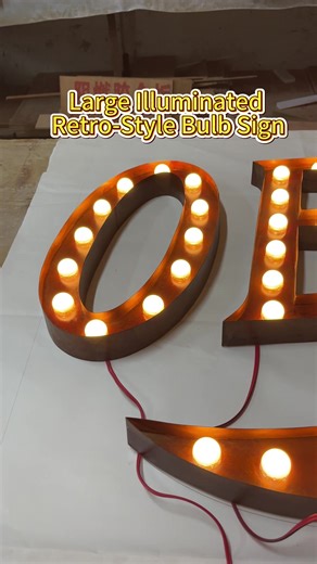 Giving 1950s Vegas vibes in 2026. ✨ Nothing beats the glow of a classic bulb sign. #signs #signage #glowup #ledsign #logos