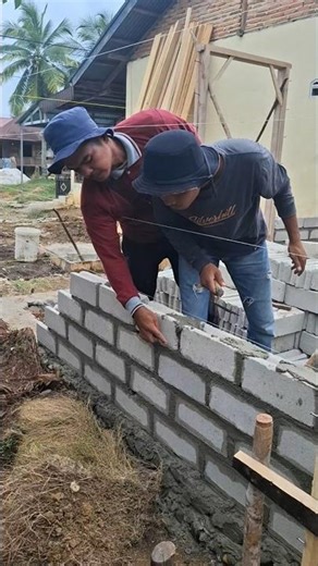 trick for filling the spaces between bricks so that they are solid...