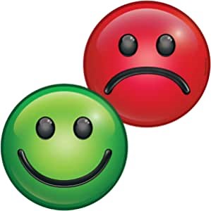 StoreSMART Six-inch Face Magnets for Status Visualization – Red and Green – 20-Pack – FACE6RG-20