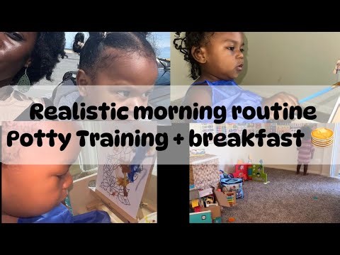 Realistic morning routine with my toddler | potty training | breakfast | learning