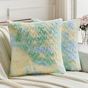 FUTEI Green Decorative Throw Pillow Covers 20x20 Inch Set of 2,Soft Cozy Colorful Rose Swirl Texture Cushion Case,Valentine's Day Home Decor for Couch Bed Living Room