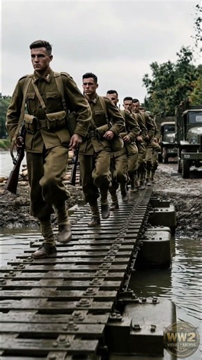 Brazilian Expeditionary Force BEF Cross a Treadway Bridge
