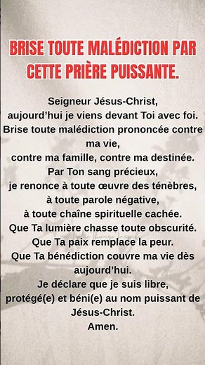 Cette prière puissante brise toute malédiction 🔥