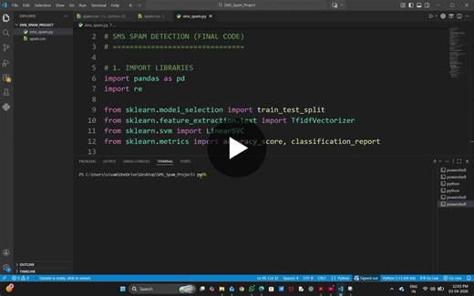 #machinelearning #artificialintelligence #nlp #python #datascience #codsoft #aiprojects #internship | V Siva Madhuri Priya