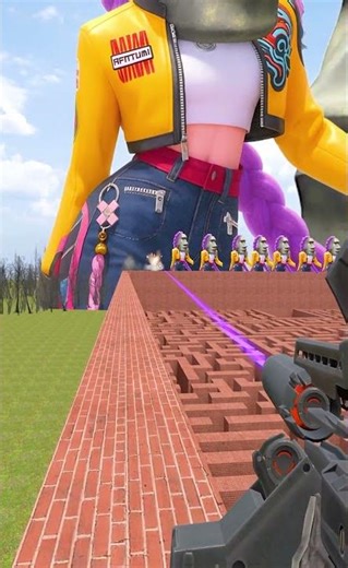 Moai and Rumi From Small To Giant In Maze #shorts