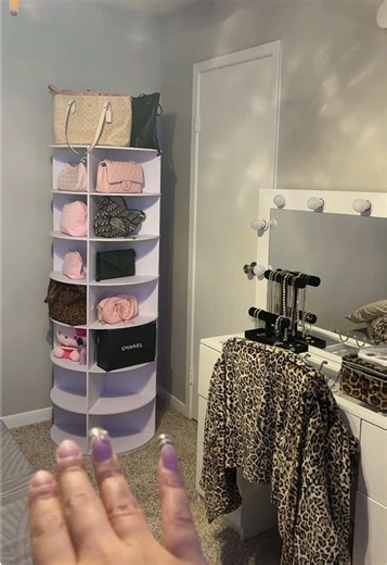 How I Organize and Display My Purses: Simple Vanity Setup