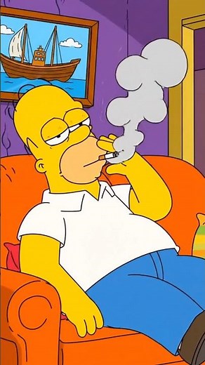 Homer Simpson Funny Chill Sofa Moment 🚬 | Best Simpsons Short | Simpsons Zone