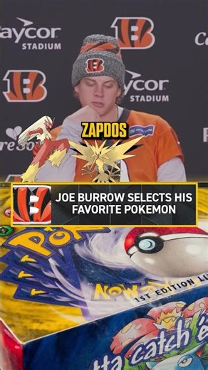 Joe Burrow reveals his favorite Pokemon 🔥👀 #NFL #JoeBurrow #Bengals #Pokemon