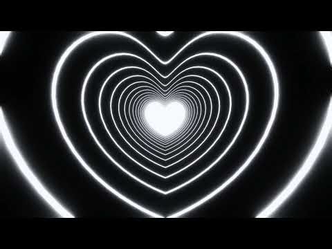 Black and White Love Heart Background 4K🖤🤍Neon Heart TV screensaver | Romantic VJ Loop animation