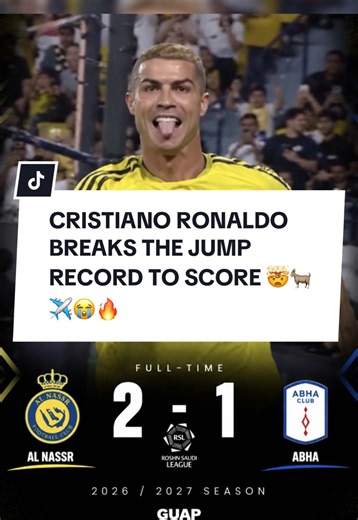 CRISTIANO RONALDO BREAKS THE JUMP RECORD TO SCORE 🤯🐐✈️😭🔥 cristiano Ronaldo goal today Ronaldo goal today #cristianoronaldo #ronaldo #goat #championsleague #guapmotion