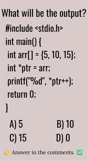 Interview Question Array With Pointer #18 | C Programming #placement #shorts #coding