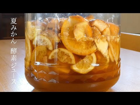 酵素ジュース 作り方 夏みかん、りんご、レモンの爽やかさ How to make enzyme juice