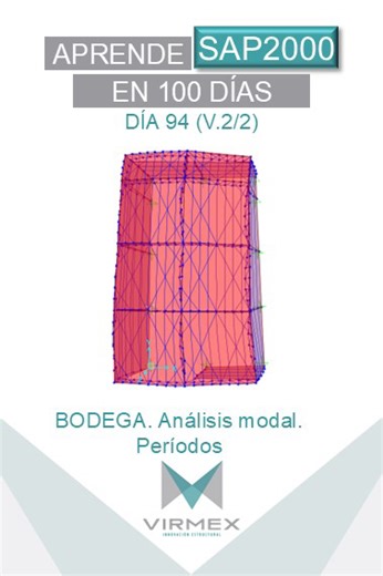 Día 94 (V.2/2): Análisis modal. Obtenemos los periodos de la estructura para lograr la mejor configuración. #virmex #estructuras #acero #sap2000 #SAP2000en100días | Virmex Innovación Estructural
