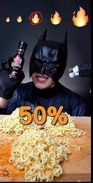 😮 Batman vs Spicy Noodles 🌶️🍜 | This Got Real Fast #mukbang #noodles