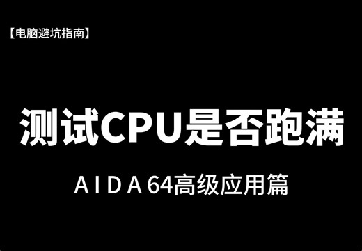 [电脑避坑指南]-测试CPU是否跑满 之 AIDA64高级应用篇