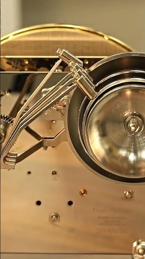 Westminster bell chime mechanism in motion on Hermle clock #horology #westminster #clock