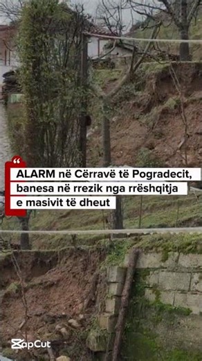 ALARM në Cërravë të Pogradecit, banesa në rrezik nga rrëshqitja e masivit të dheut