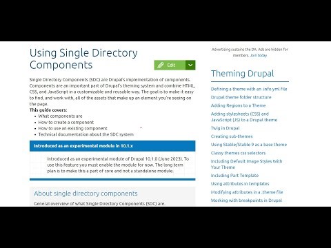 1 - How to use Single Directory Components in Drupal 10 | D4Drupal