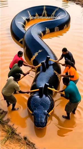 Saving the goat from the snake #animals #ai