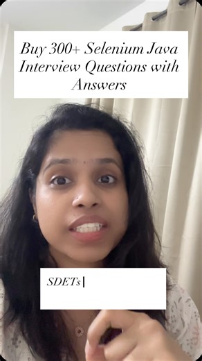 Sreenidhi Rajakrishnan | QA Careers | Automation Mentor on Instagram: "ReUpload - 300+ Selenium Java Interview Questions with Answers 🙌"