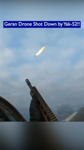 Russian Geran Drone Shot Down by Yak-52 Aircarft - Mid-Air Interception!!