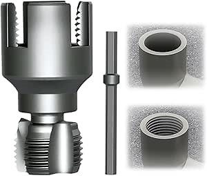 Pipe Thread Cutting Tool, 2025 New Integrated Internal & External Pipe Threading Tool,Electric Drill Compatible PVC & Plastic Pipes Threader Kit with PTFE Tape Glove for Home Repair (3/4")