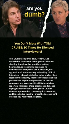 You Don’t Mess With TOM CRUISE: 10 Times He Silenced Interviewers!#short #shorts #viral