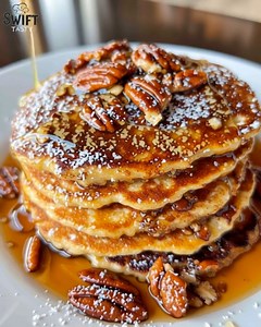 51K views · 1K reactions | Pecan Pie Pancakes with Butter Syrup Ingredients: For the Pancakes: 1 1/2 cups all-purpose flour 2 tablespoons packed light brown sugar 1 teaspoon baking powder .... FuII Recıpe in Fırsτ Coʍmеոτ | Swift Tasty | Facebook