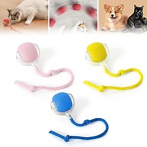 Interactive Rolling Cat Ball, 2025 Upgraded Automatic Cat Ball Dog Toy, Interactive Cat Toy Ball, Automatic Cat Toy Self Moving Cat Toy Interactive Cat Ball for Bored Indoor Cats Dogs (3PCS-B)