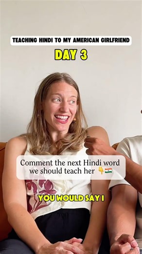 Teaching Hindi To My American Girlfriend Day 3 #shorts #indiavsamerica