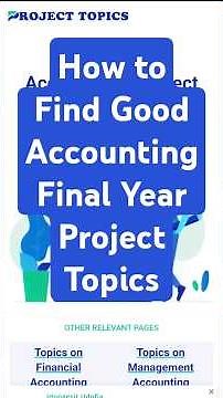 Accounting Project Topics
