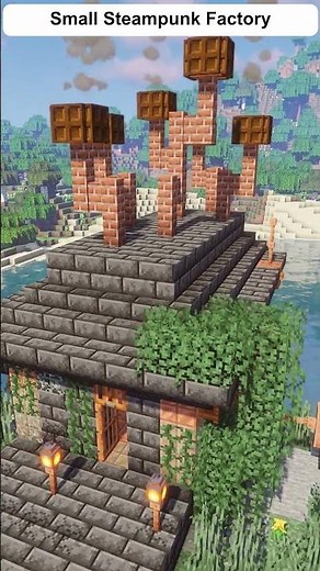 Minecraft Small Steampunk Factory | Retro-Industrial Inspiration #shorts