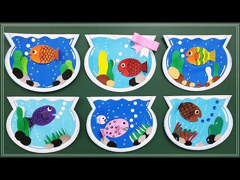 How to make a cute fishbowl with colored paper / Free Download DIY Paper