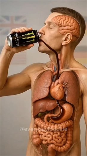 3.1K views · 24 reactions | Whoa! 勞 Ever wondered what happens when that energy drink hits your system? ⚡️ This visual is absolutely wild, showing the journey of that boost through your body! It's an eye-opener!  #EnergyBoost #shorts #viral | Everyday FoodLife | Facebook