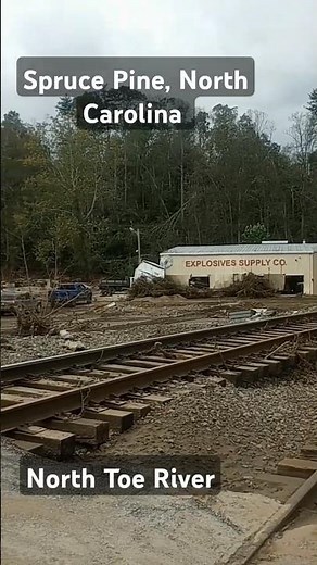 Catastrophic flood damage Spruce Pine North Carolina North Toe River #wnc #flooding #sprucepine