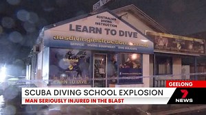 3.9K views · 23 reactions | A compression canister has exploded in a Geelong scuba dive shop, leaving a man seriously injured. The blast could be heard kilometres away. The man in his 30’s was airlifted to hospital late yesterday. 7NEWS at 6pm | More local news: www.7news.com.au/news/vic #7NEWS | 7NEWS Melbourne | Facebook