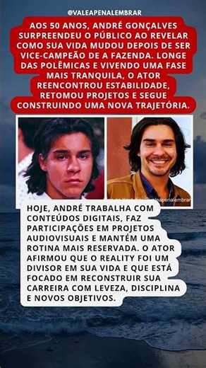 Aos 50 anos, André Gonçalves reaparece e revela nova fase após vice em A Fazenda #shorts #noticias