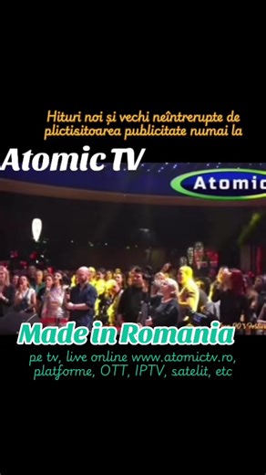 📺 Atomic TV: Legenda Muzicii Românești Revine, Fără Reclame!** 🚀🎤 Ești pregătit să te reconectezi cu istoria muzicii românești? Atomic TV, postul TV legendar care a pus bazele industriei muzicale din România și primul post de televiziune muzical românesc, este aici! Redescoperă sau cunoaște cele mai tari hituri, atât noi, cât și vechi, toate în exclusivitate și... cel mai important: **fără întreruperi publicitare plictisitoare!** Suntem un canal muzical românesc unic, dedicat exclusiv muzicii