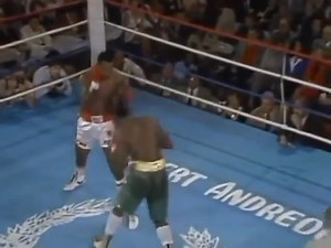 Undefeated WBC heavyweight champion Larry Holmes hammered Marvis Frazier – the overmatched 23-year-old son of Joe Frazier – to a first-round knockout at Caesars Palace in Las Vegas #OnThisDay in 1983. Marvis wore the same style of green-and-gold trunks and robe that his legendary father wore in 1971 when he beat Muhammad Ali. "What a ridiculous mismatch," said Eddie Futch, Holmes's trainer but also the man who prevented Joe Frazier from going out for the 15th round in their classic third fight i