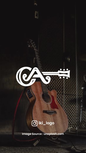 Letter CA and Guitar Logo Design. Suitable For Crash Adams 😁. #logo #logos #logodesign #logoprocess #jasadesainlogo #jasadesain #jasadesaingrafis #ikilogo