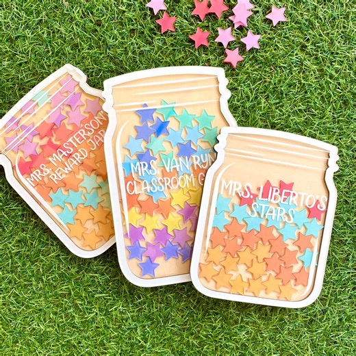 Custom Classroom Reward Jar for Teacher, Star Magnetic Reward Jar, Personalised Gift for Teacher, Back to School Gift, Custom Name Reward - Etsy